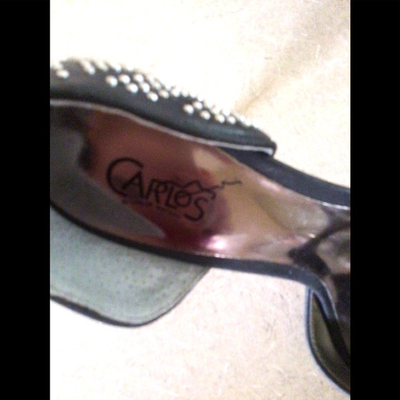 Carlos Black with Silver Studded Open Toed Heels - Picture 8 of 9